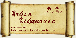 Mrkša Kikanović vizit kartica